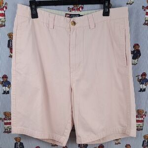 Chaps Ralph Lauren flat front casual.preppy light pink cotton summer shorts SZ34